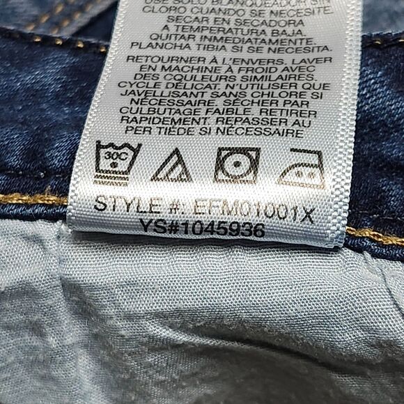 Kensie Jeans Skinny Crop Womens 4/27 4 Mid Rise Blue Distressed‎ Patchwork Denim - Picture 12 of 16